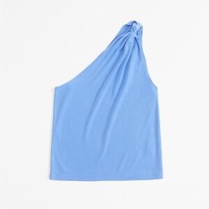 Asymmetrical Glossy Rib Knotted Top